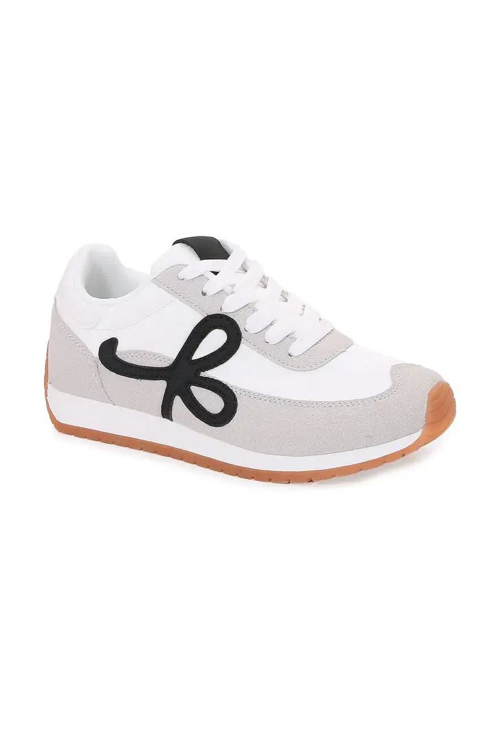 BS-SIMONE - Retro Runner Statement-Logo Lace-Up Sneaker: Black / 12B: 6(2)-7(2)-8(3)-9(2)-10(2)-11(1)