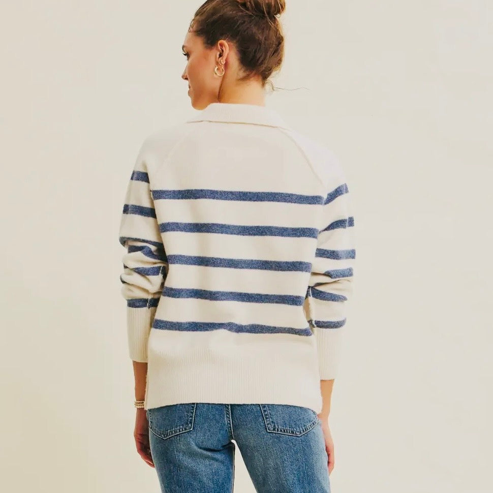 Blue Stripe Cozy Sweater