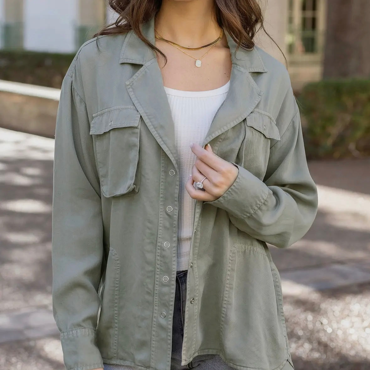Olive Utility Shirt Jacket