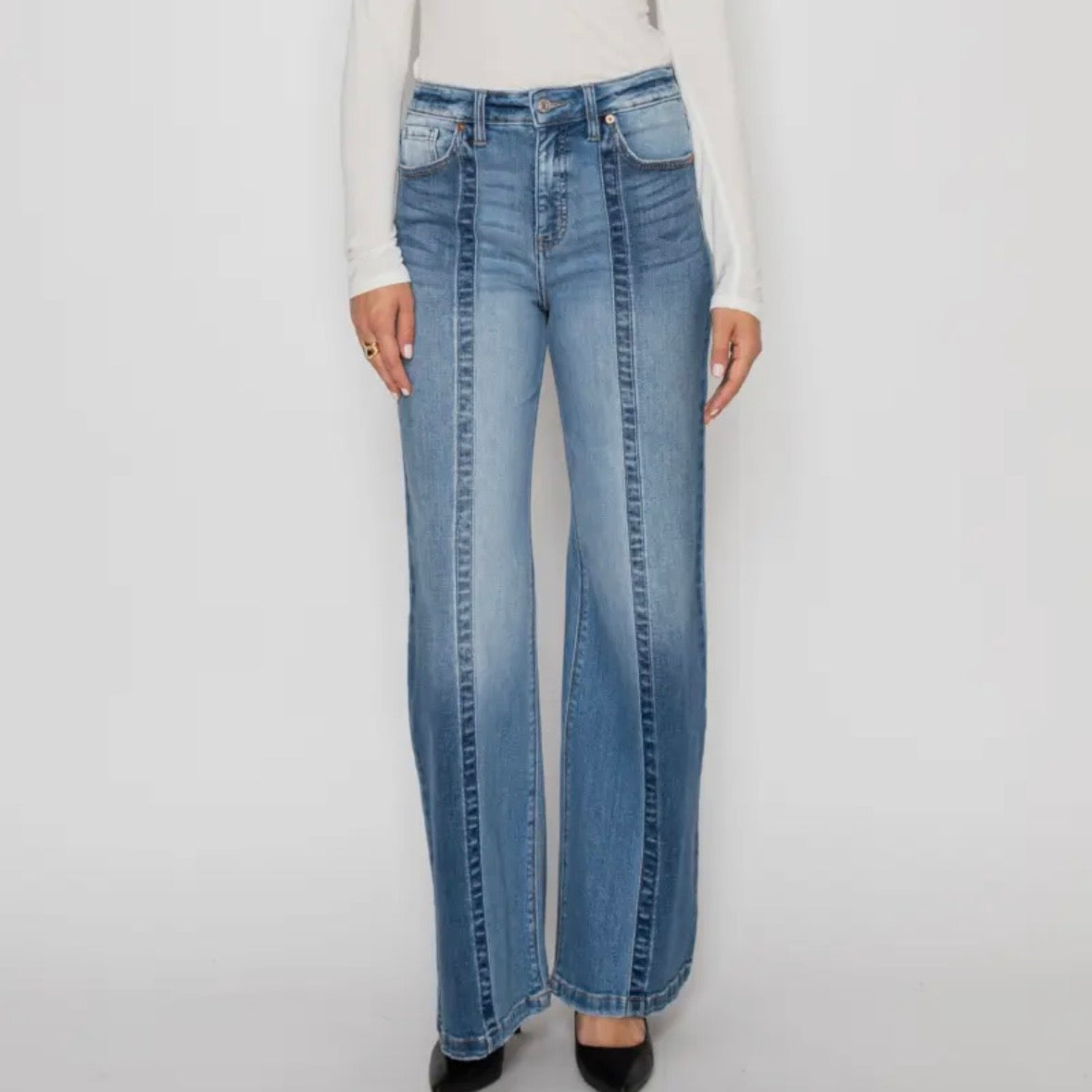 Eco Friendly Tummy Control High Rise Relaxed Flare Jeans