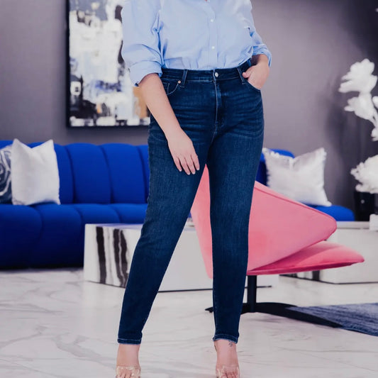 Plus Size High Rise Skinny Jeans | Dark