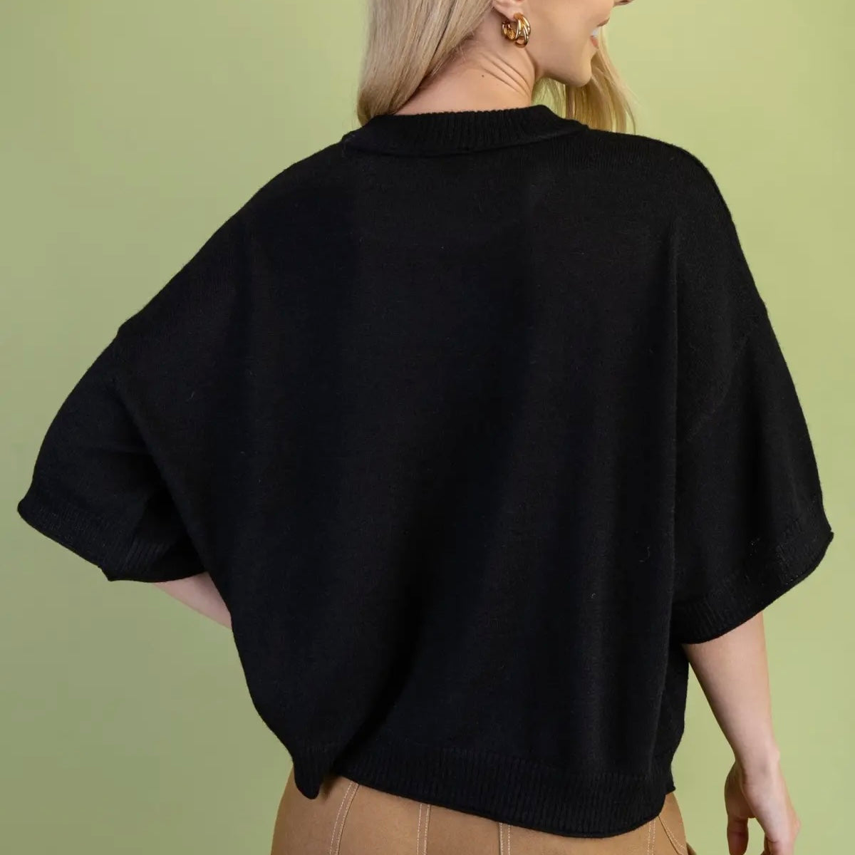 Black Western Horse Motif Sweater
