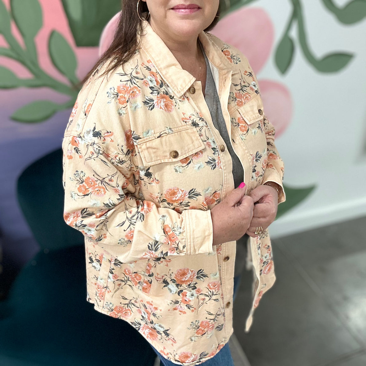 Bella Emilia Floral Print Shacket