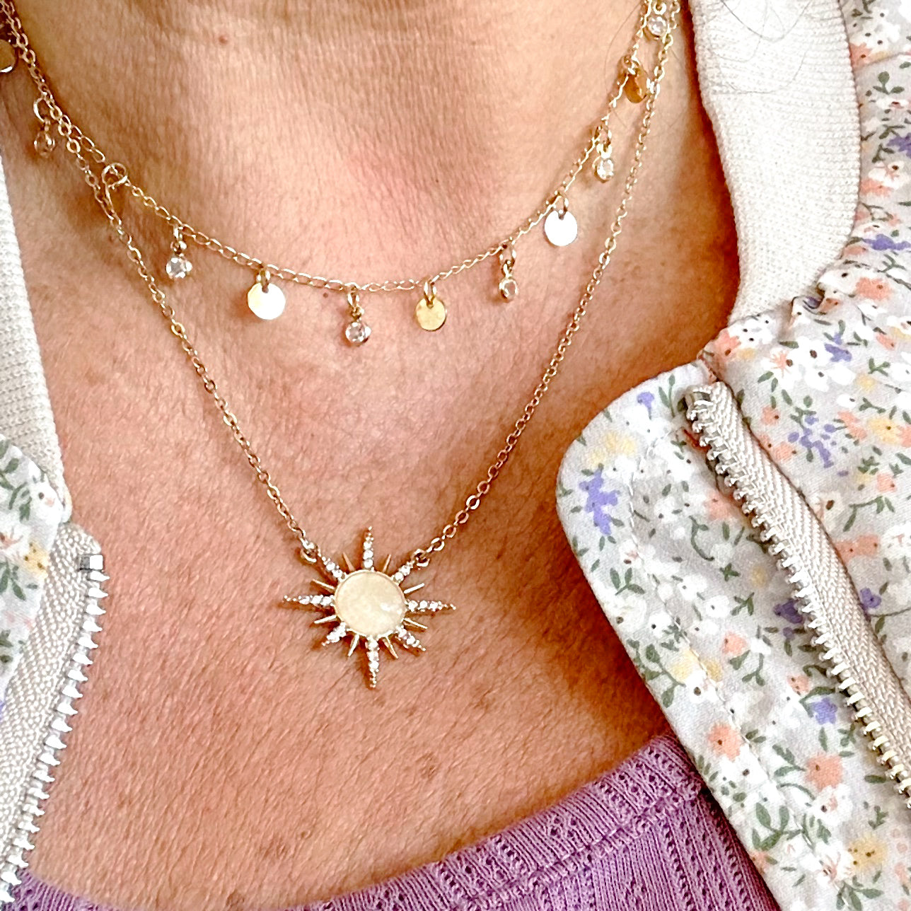 Gold filled sun necklace