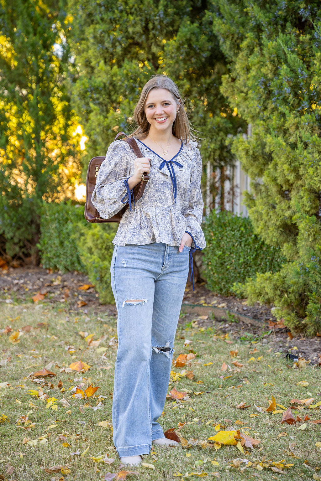 Indigo Babydoll Blouse