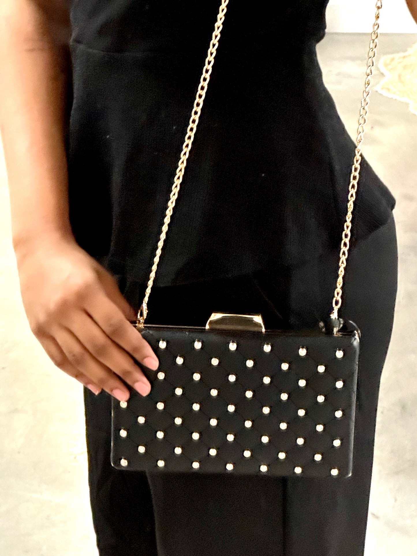 Black Diana Pearl Clutch