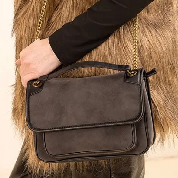 Nola Convertible Suede Crossbody Bag