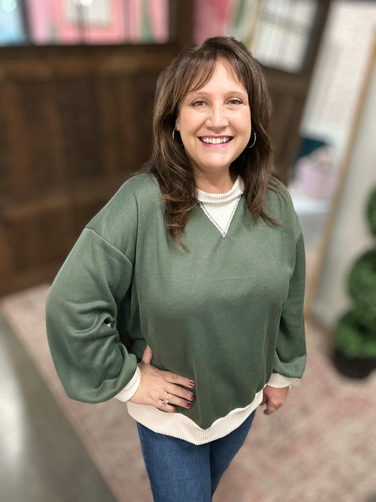 Dark Olive French Terrry Sweatshirt