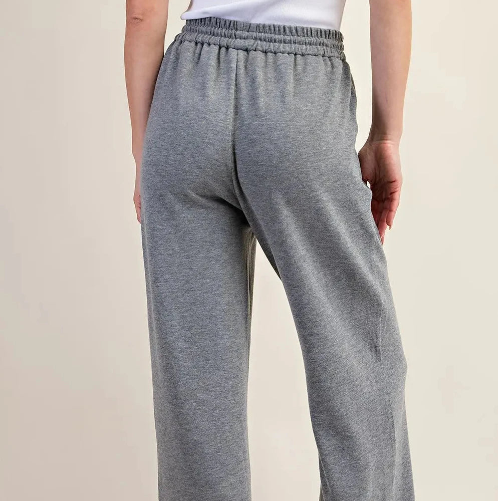 Grey Knit Pants w/ Elastic Waistband