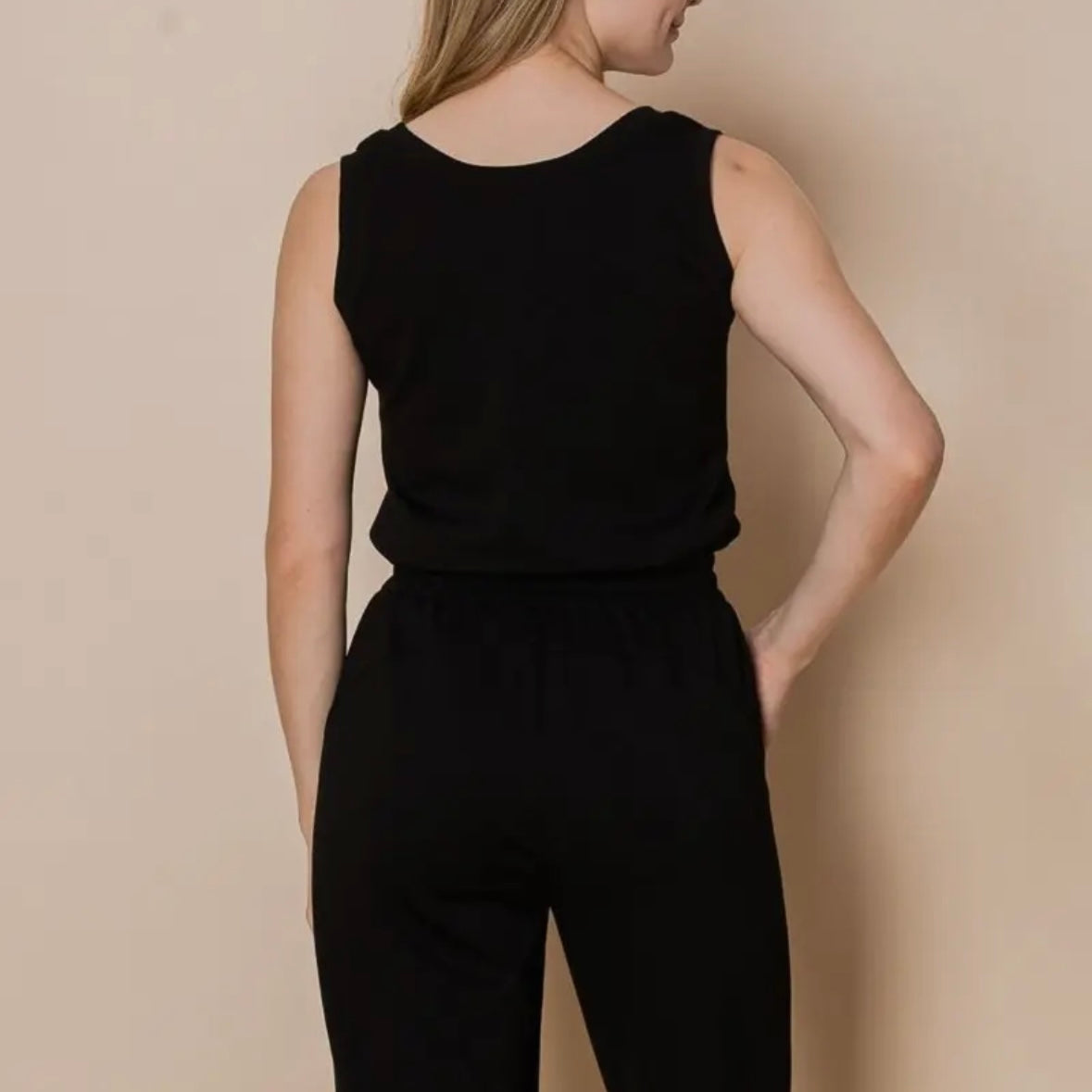 Black Knit Jumpsuit