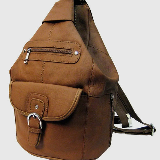 Florence Buckle Closure Cowhide Leather Back Pack