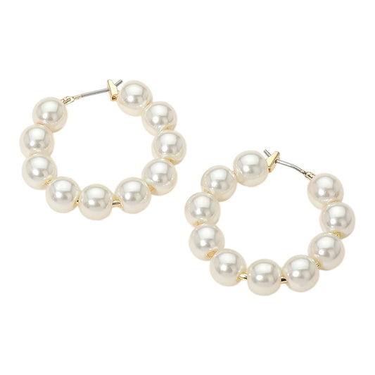 Pearl Hoop Earrings