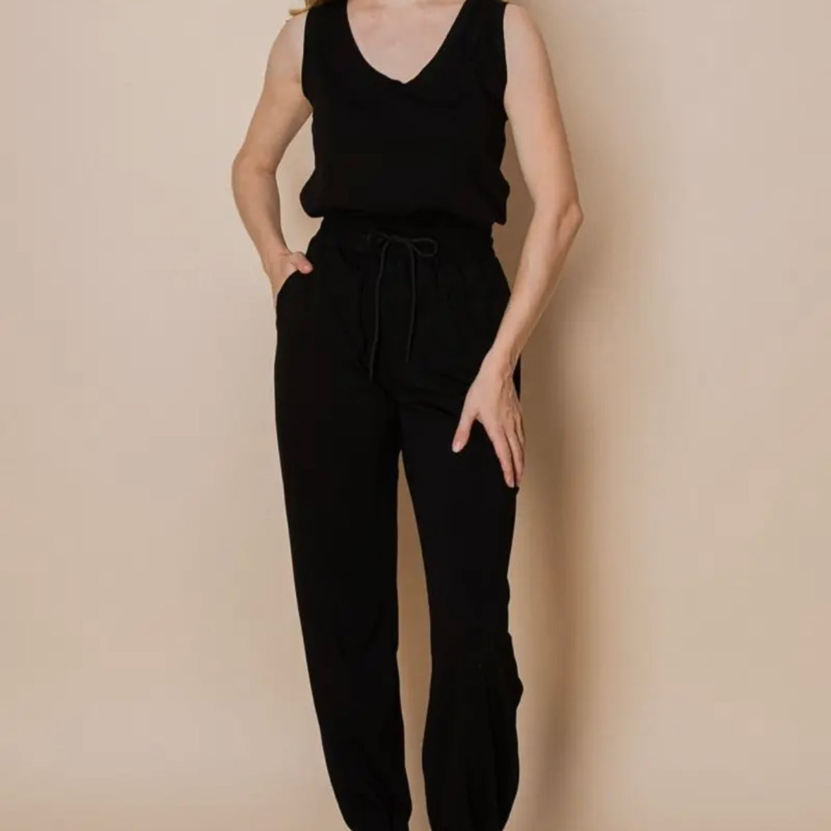 Black Knit Jumpsuit