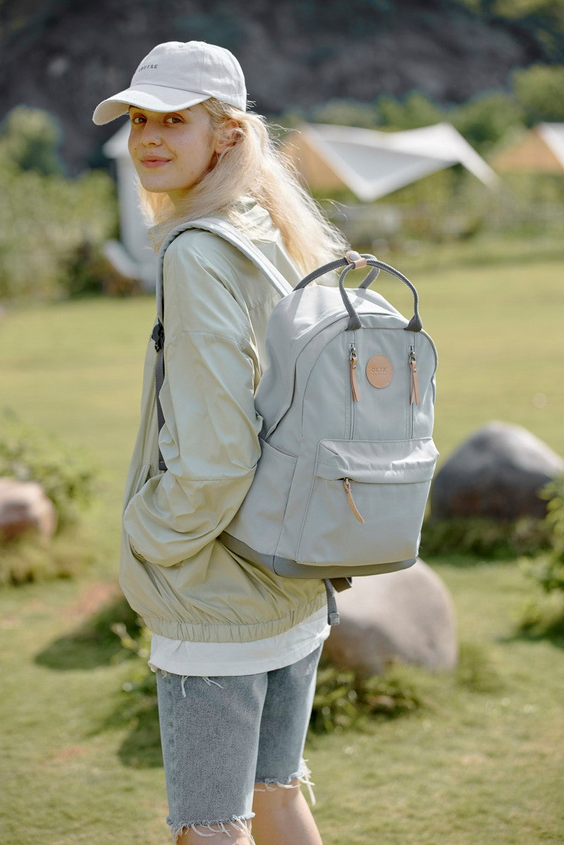 light gray waterproof  backpack