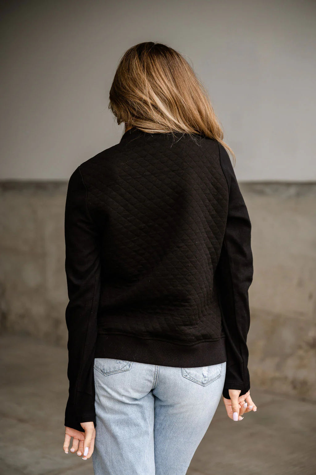 Ampersand Avenue Black Quilted Bomber Jacket