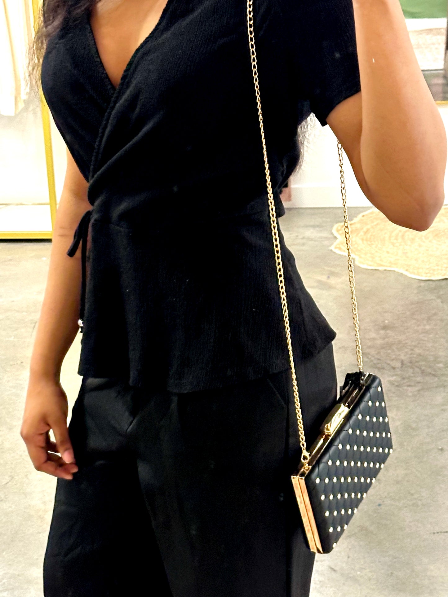 Black Diana Pearl Clutch