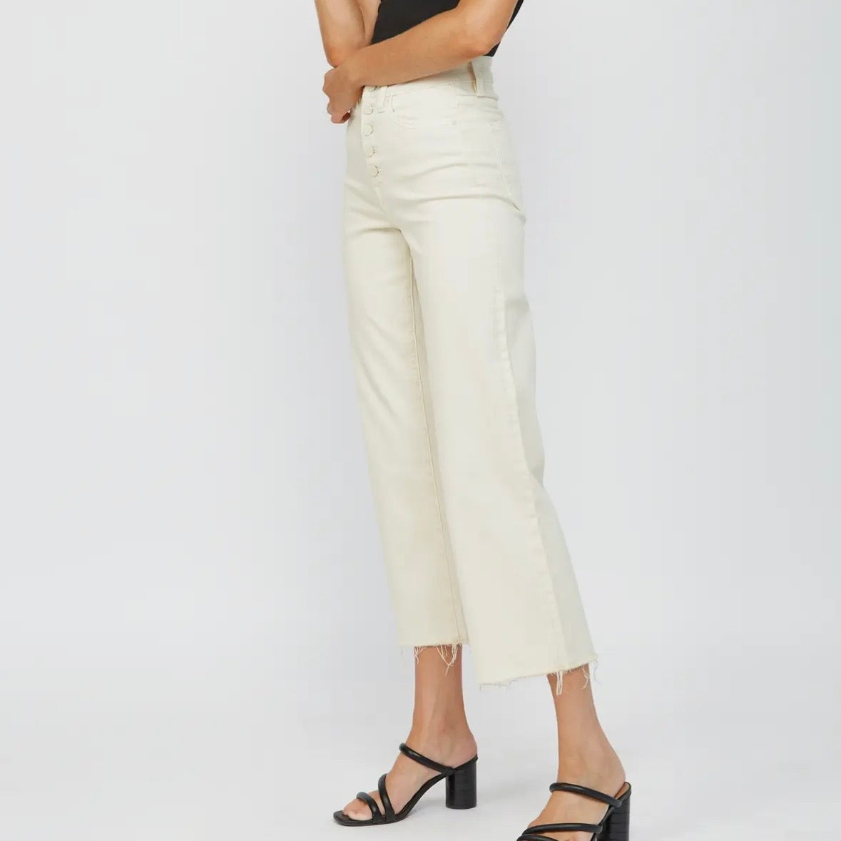 Mica Chromatic High Rise Wide Crop - Whitecap Gray