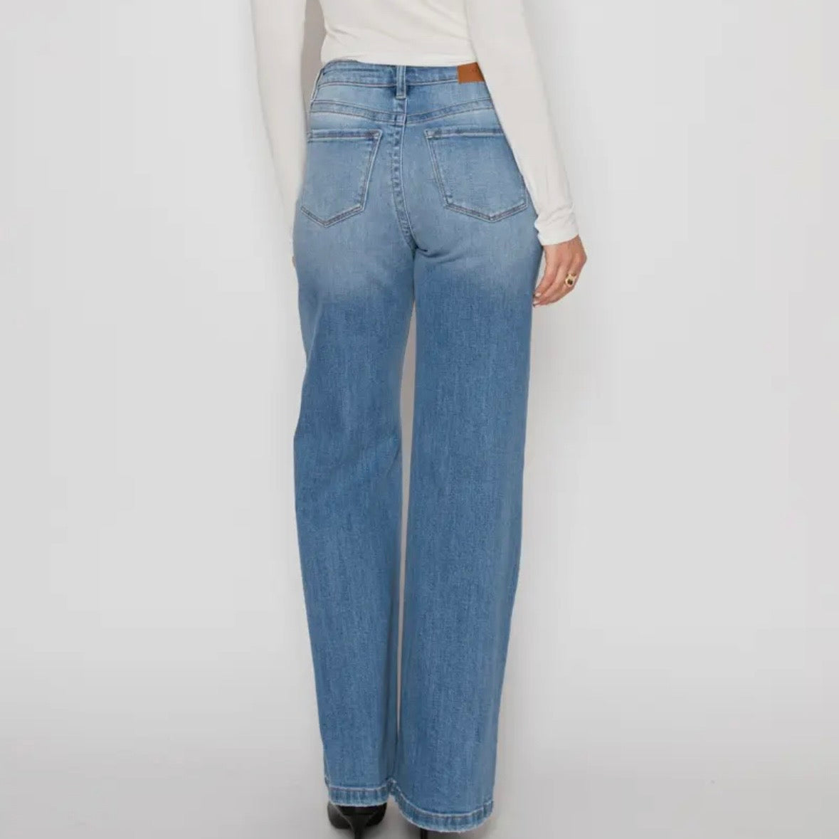 Eco Friendly Tummy Control High Rise Relaxed Flare Jeans