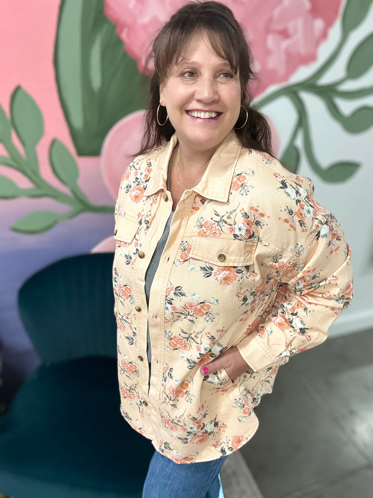 Bella Emilia Floral Print Shacket