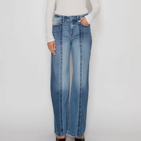 Eco Friendly Tummy Control High Rise Relaxed Flare Jeans