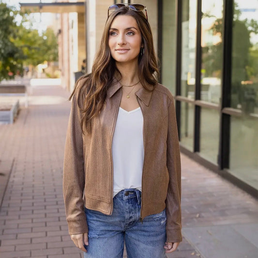 Cafe Faux Leather Jacket