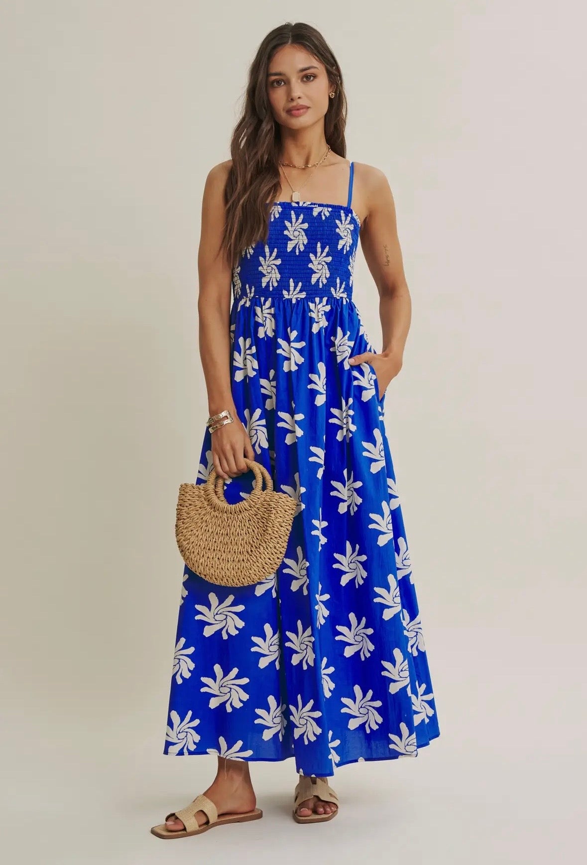 Cobalt Blue Summer Maxi Sundress