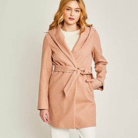 JQ Fleece Belted Hoodie Coat