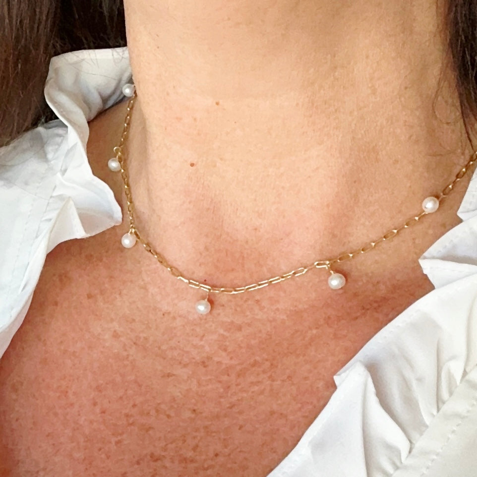 Gina Mini Pearl Choker Necklace