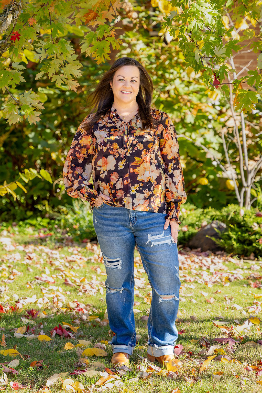 Black Floral Blouse
