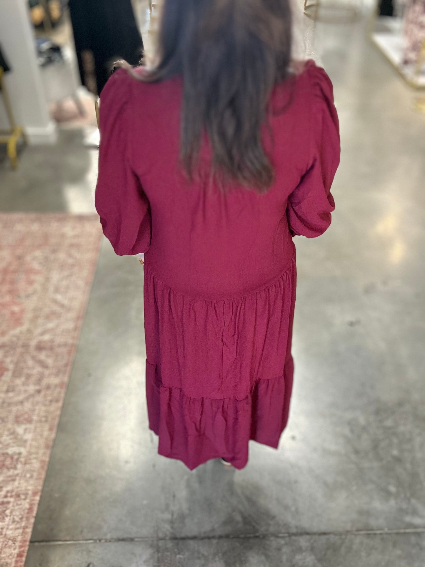 Tiered Maxi Dress - Wine