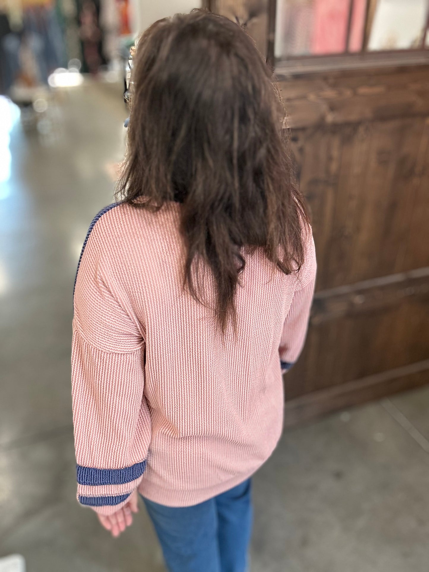 Mauve Ciara Ribbed Long Sleeve Top