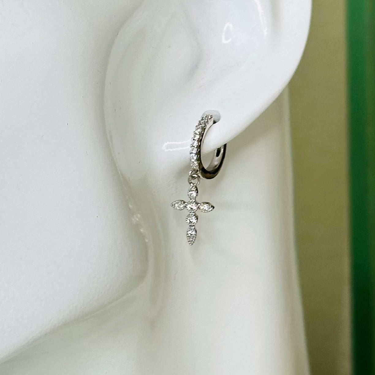 Dainty Cross Huggie Hoop Earrings