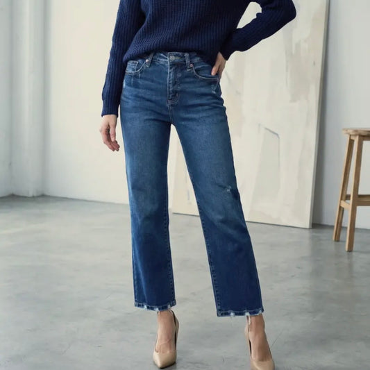 Tummy Control High Rise Straight Jeans