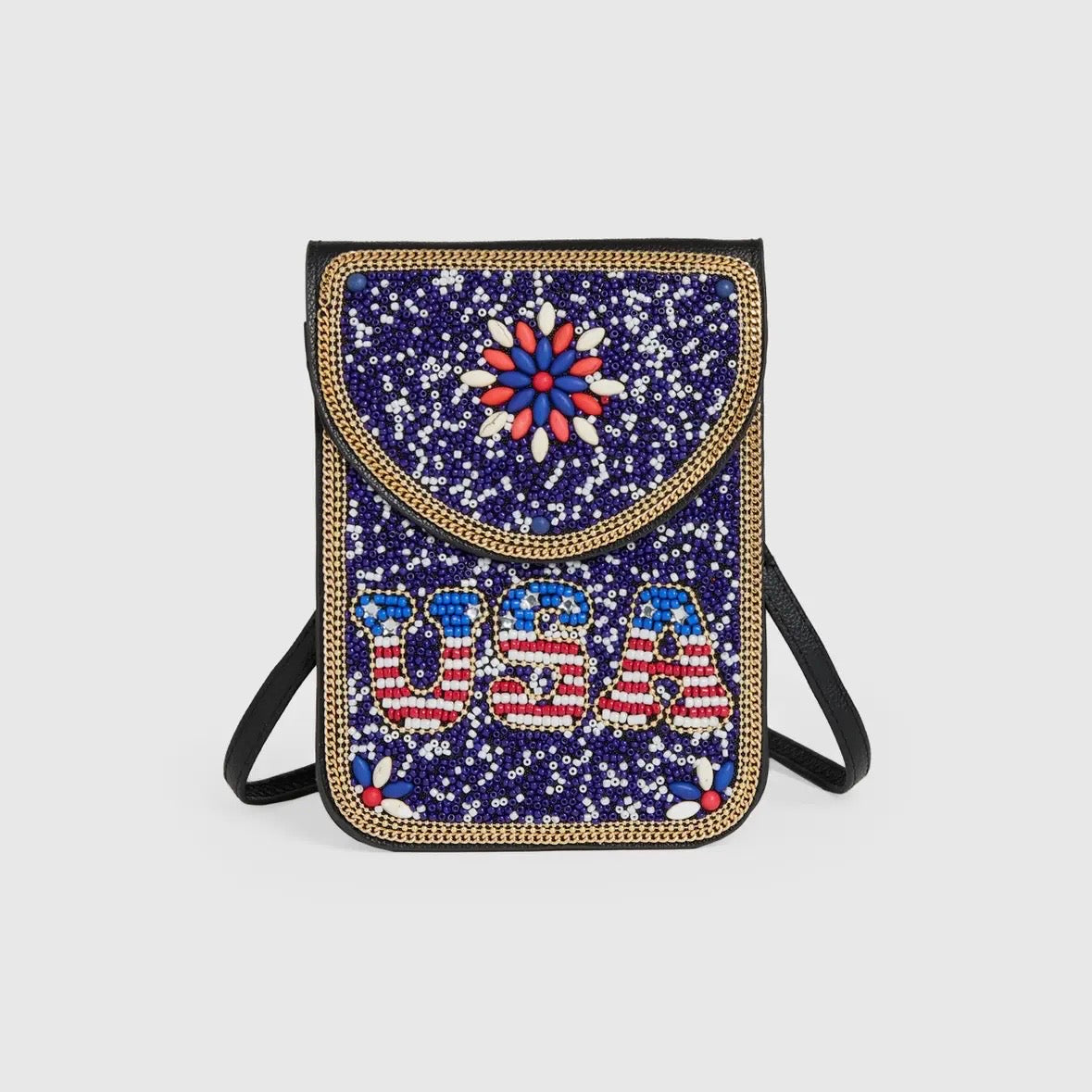 Artisan Beaded Americana Crossbody - USA