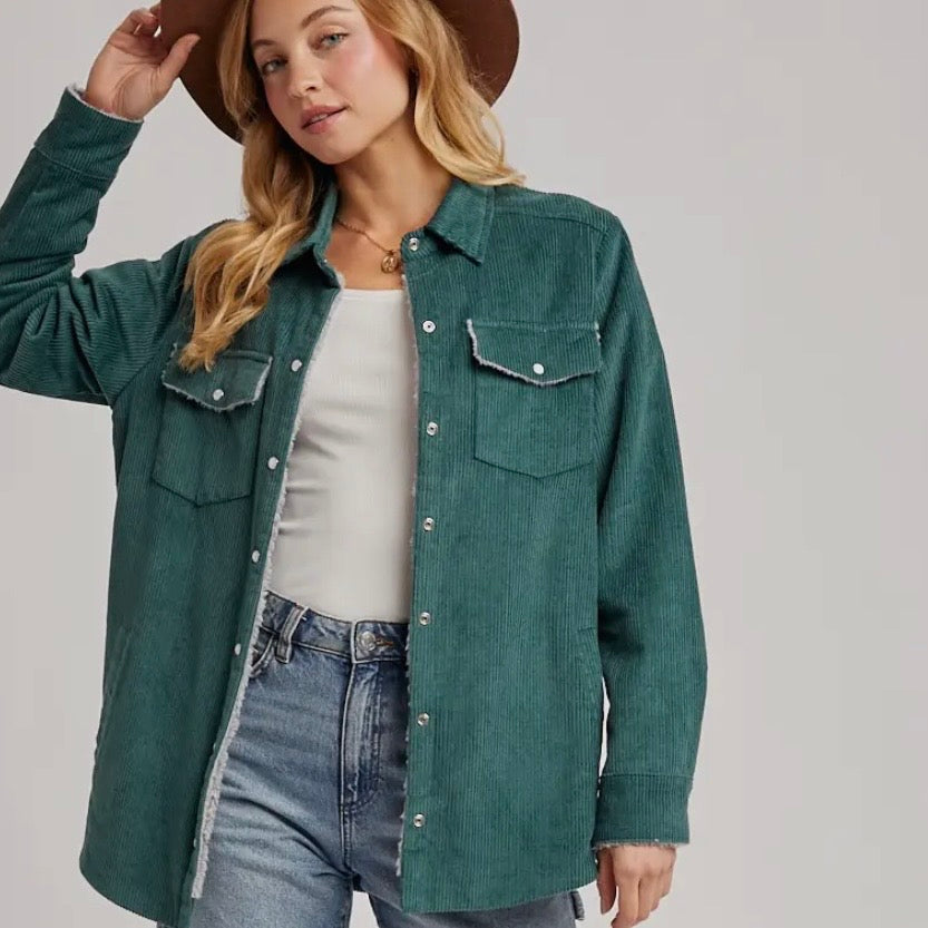 Peacock Corduroy Sherpa Jacket