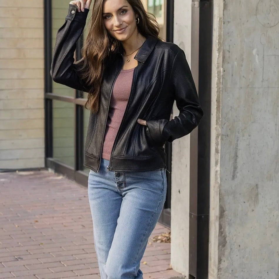 Black Faux Leather Jacket