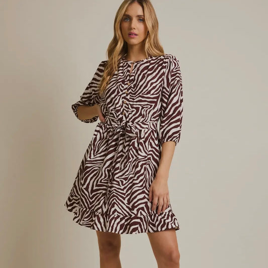 Zebra Waist Tie Dress