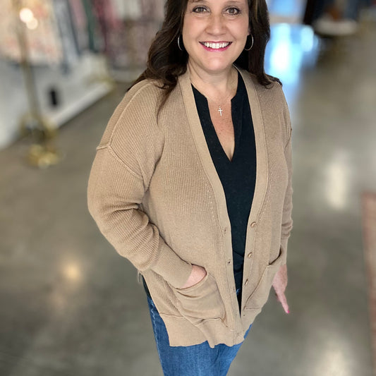 Warm Sand Slouchy Cardigan