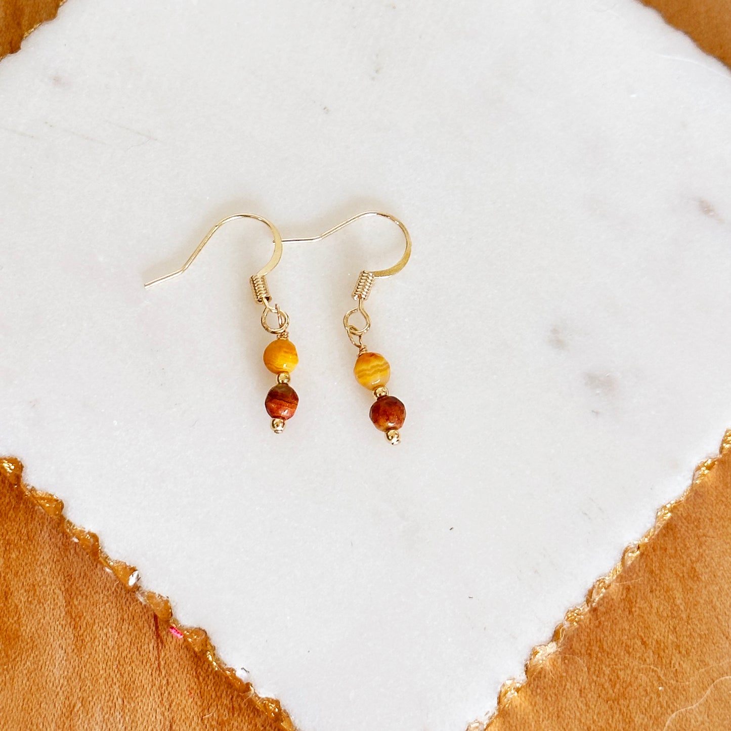 Lelia Dainty Agate Stone Dangle Earrings