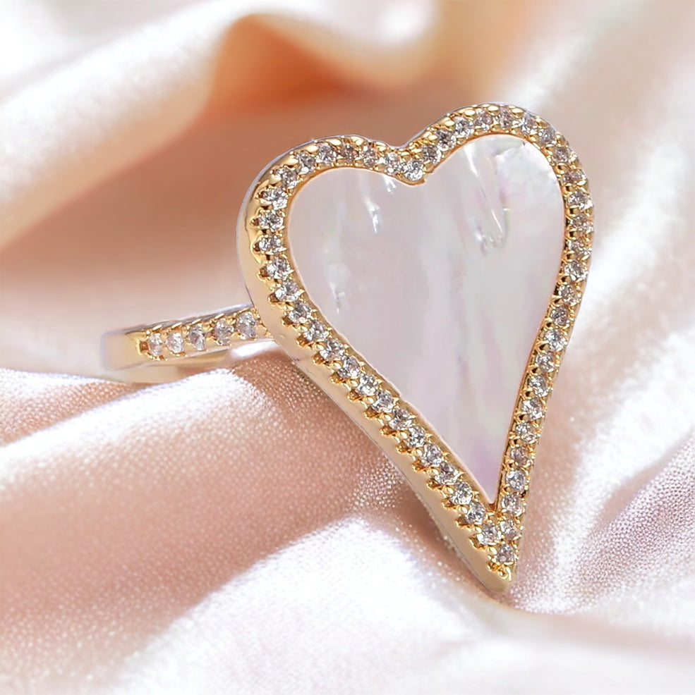 Gold filled heart adjustable ring