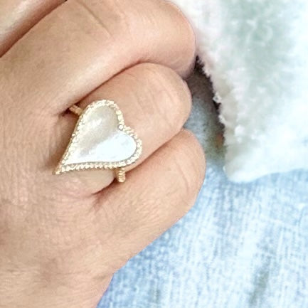 Gold filled adjustable heart ring