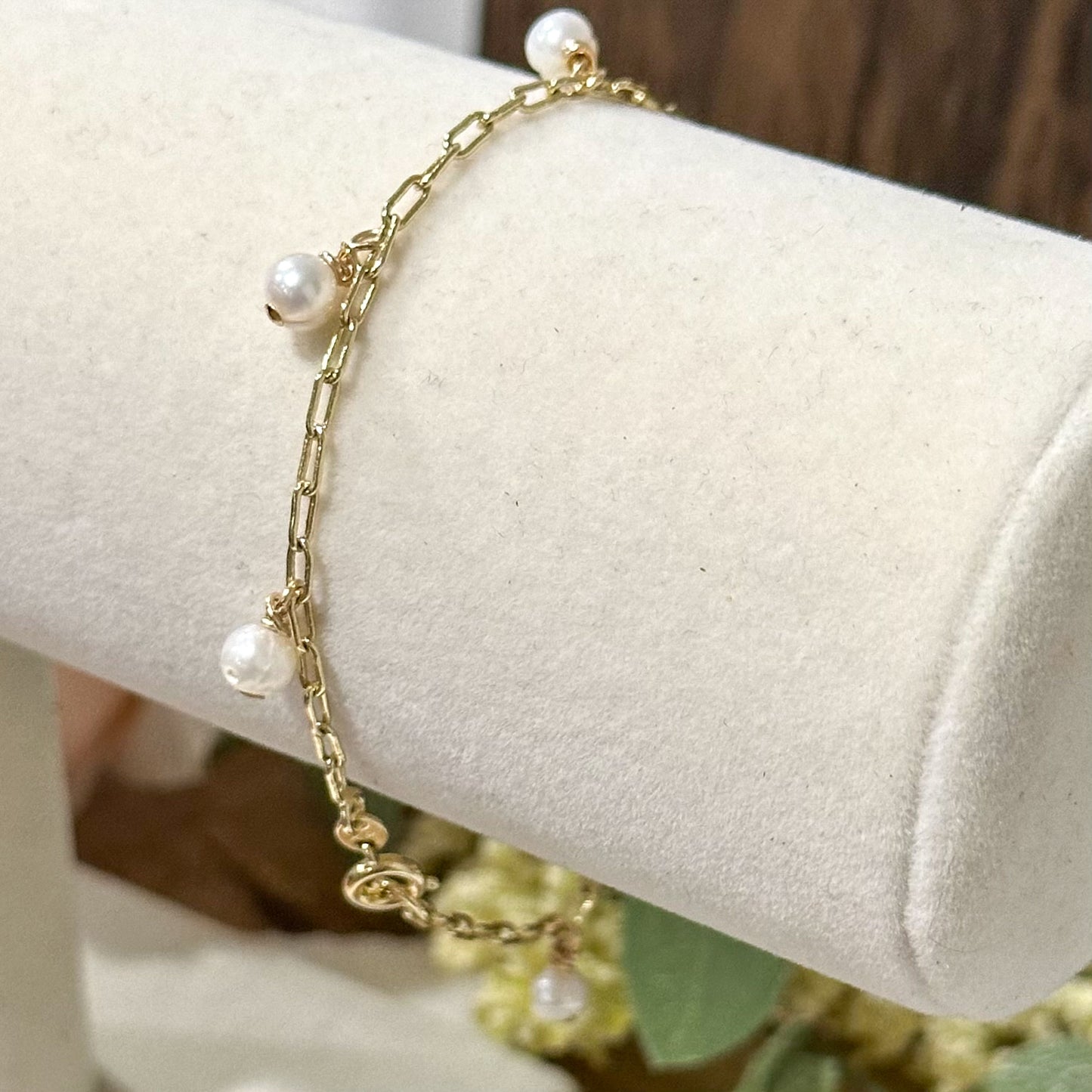 Gina Mini Pearl Charm Bracelet