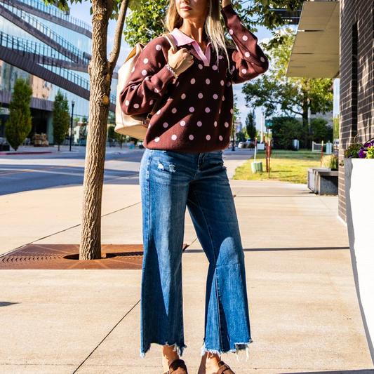 Bella Emilia High Waist Frayed Hem Flare Jeans