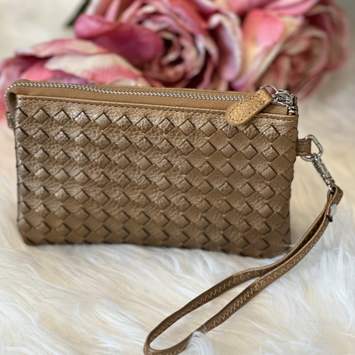Woven Wristlet w/ Shoulder Strap