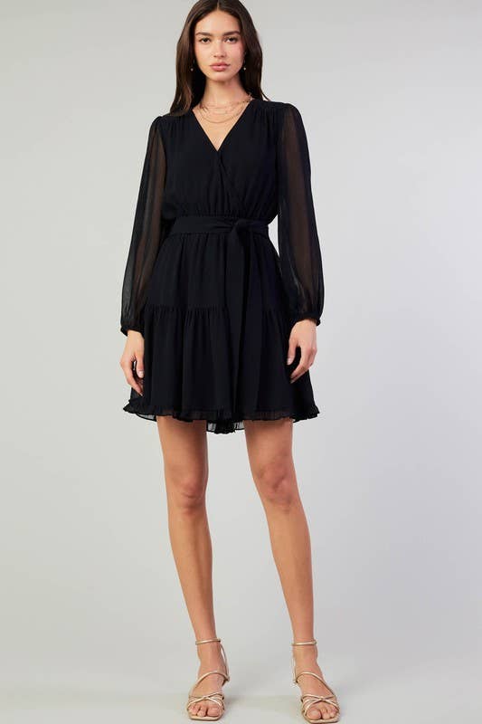 Surplus Mini Dress W/Ruffled Detail: Black / XS