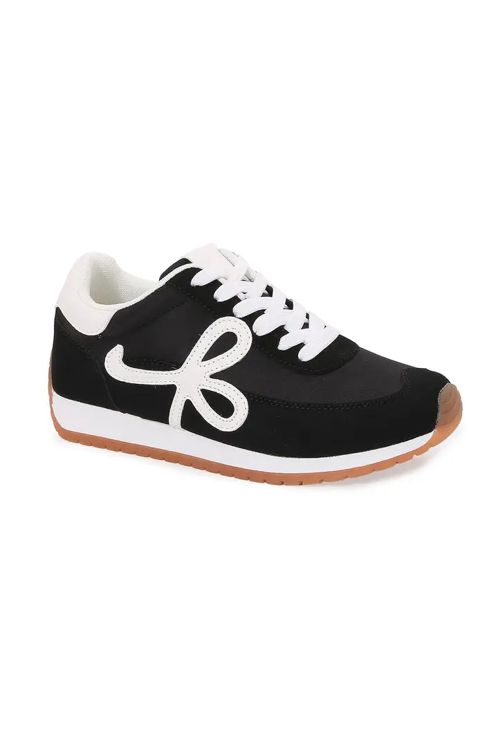 BS-SIMONE - Retro Runner Statement-Logo Lace-Up Sneaker: Brown / 12B: 6(2)-7(2)-8(3)-9(2)-10(2)-11(1)